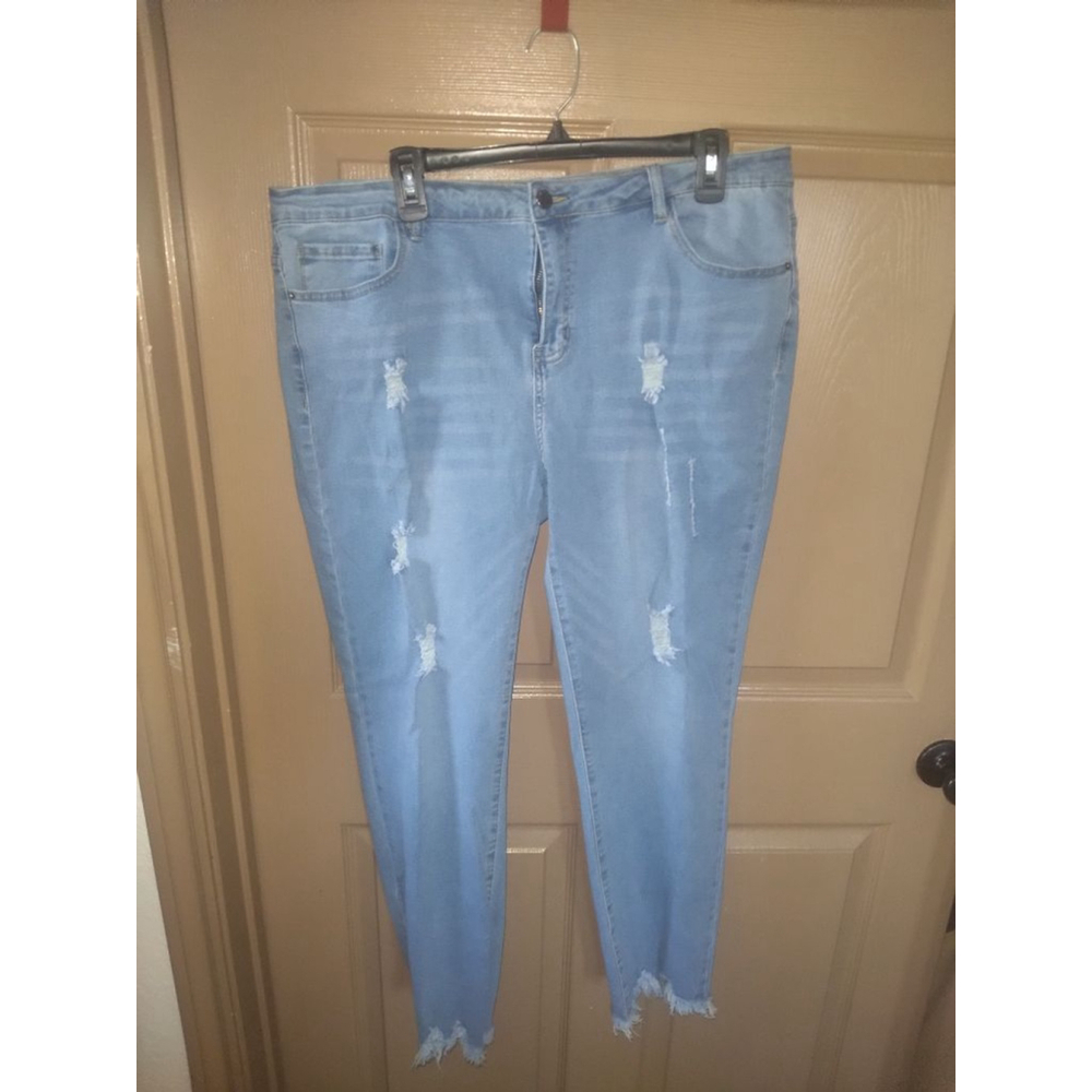 Women's ROSWEAR Plus Size 20 Blue Distressed Skinny Jeans